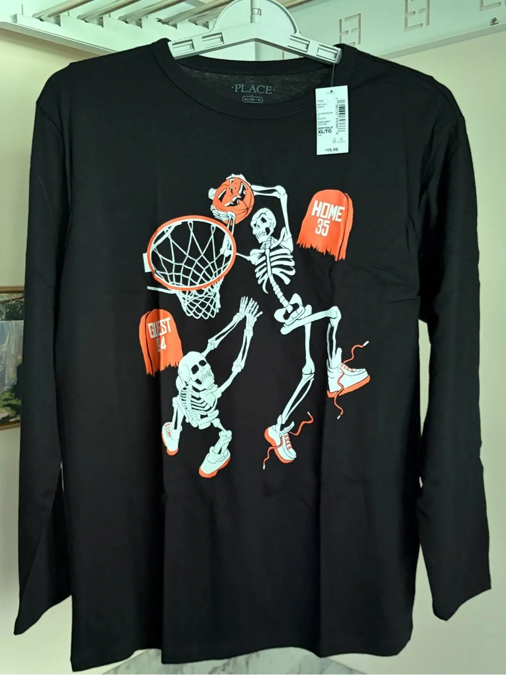NWT Skeleton Basketball Long Sleeve T-Shirt XL (14)